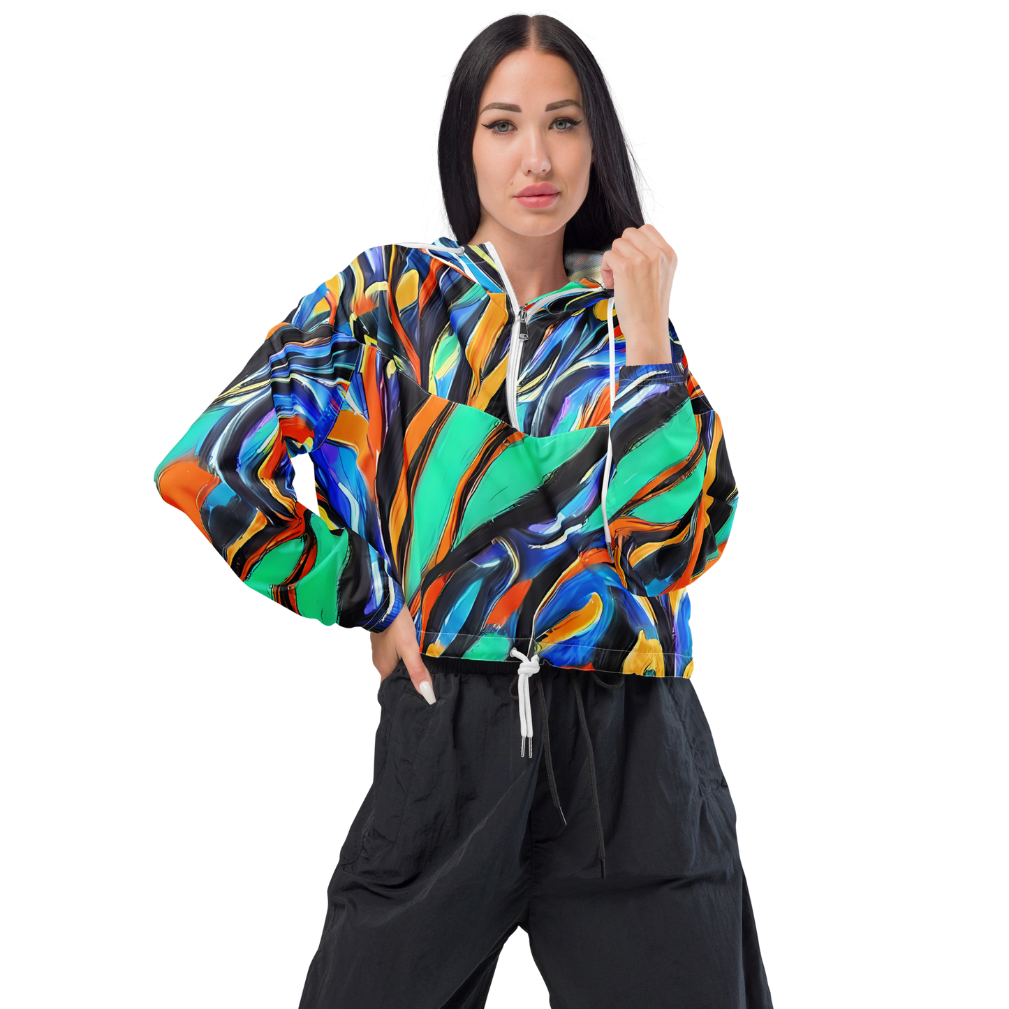 Women's Cropped Windbreaker - Carr's Whirl