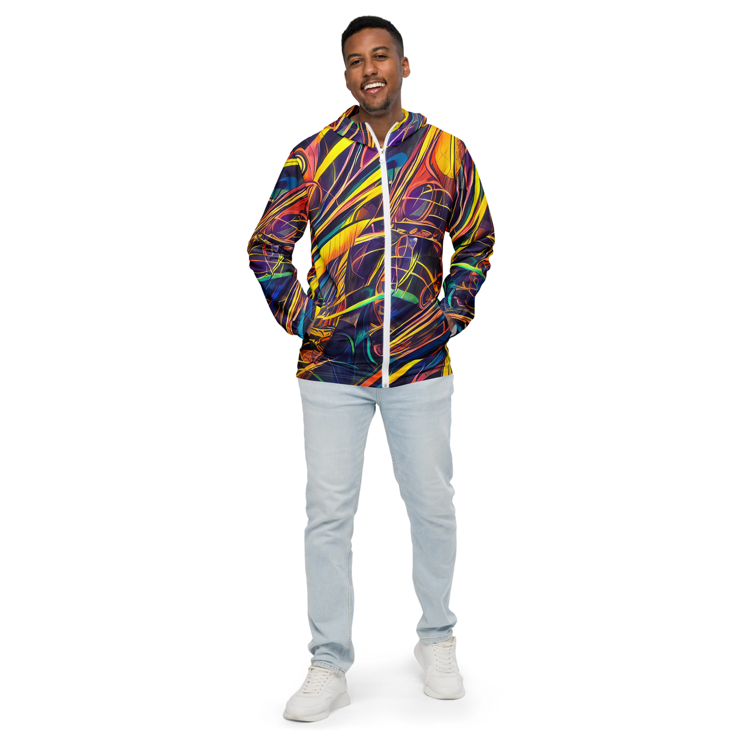 Men's Windbreaker - Vector Rhapsody