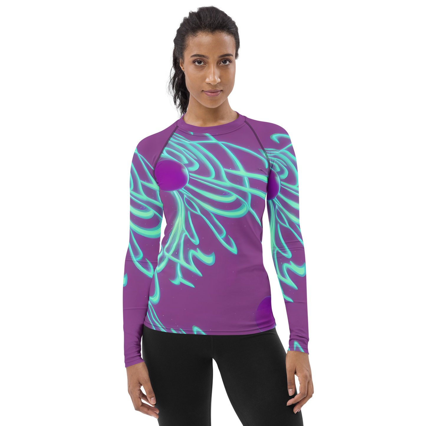 Women's Rash Guard - Neon Drift