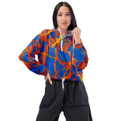 Women's Cropped Windbreaker - Vivid Plexus