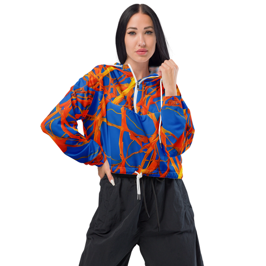 Women's Cropped Windbreaker - Vivid Plexus