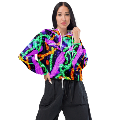 Women's Cropped Windbreaker - Enckell's Nebula