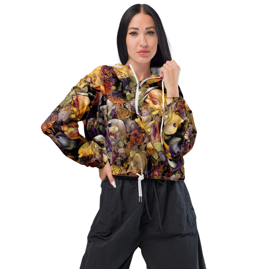 Women's Cropped Windbreaker - Arcimboldo Abundance