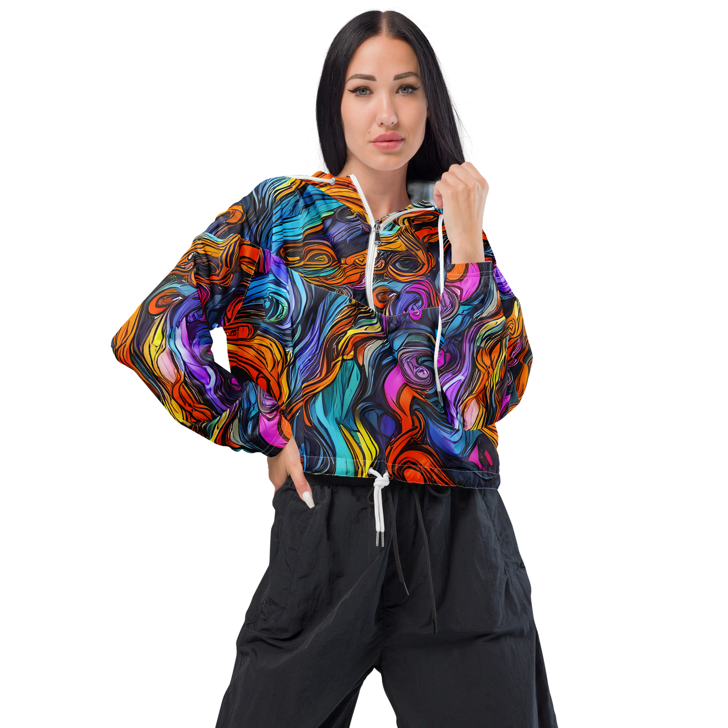 Women's Cropped Windbreaker - Guiard's Whirl