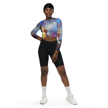 Long Sleeve Crop Top - Impressionist Drift