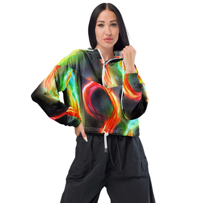 Women's Cropped Windbreaker - Sherwood Swirl