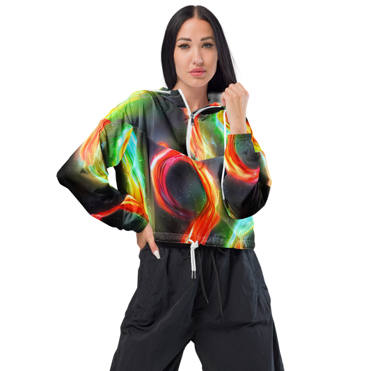 Women's Cropped Windbreaker - Sherwood Swirl