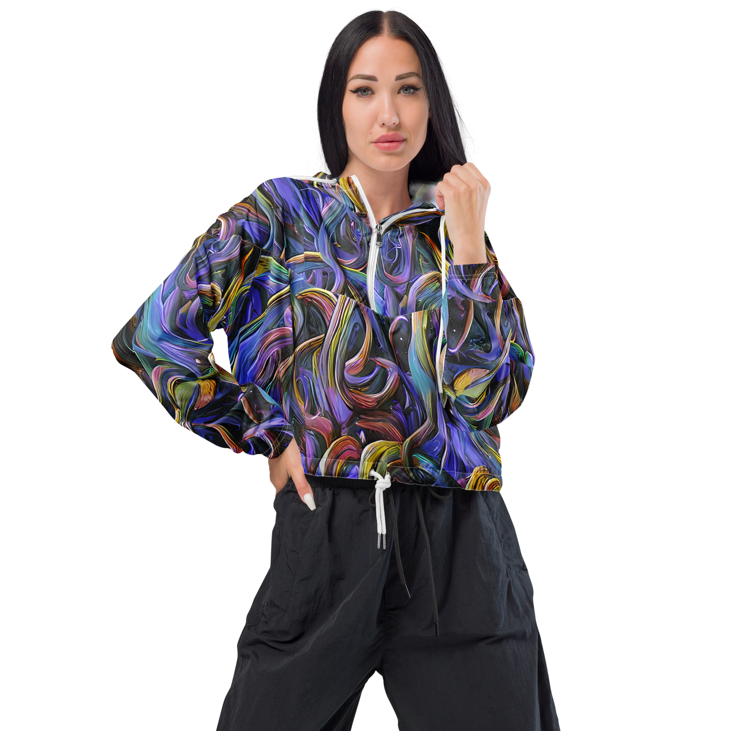 Women's Cropped Windbreaker - Tanning Twirl