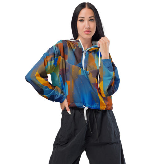 Women's Cropped Windbreaker - Cubist Dusk