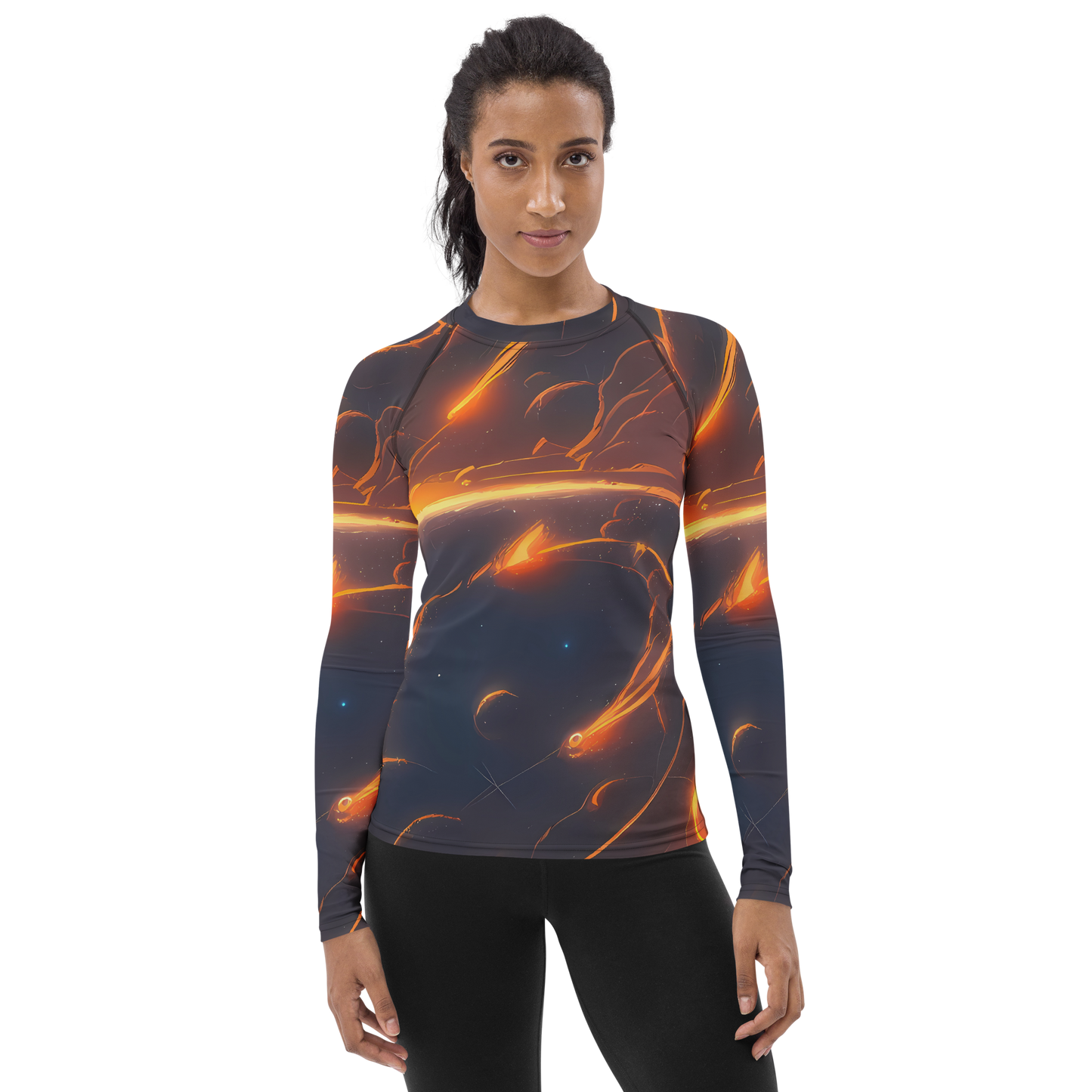 Women's Rash Guard - Inferno Spirals