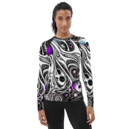 Women's Rash Guard - Neo-Noir Waves