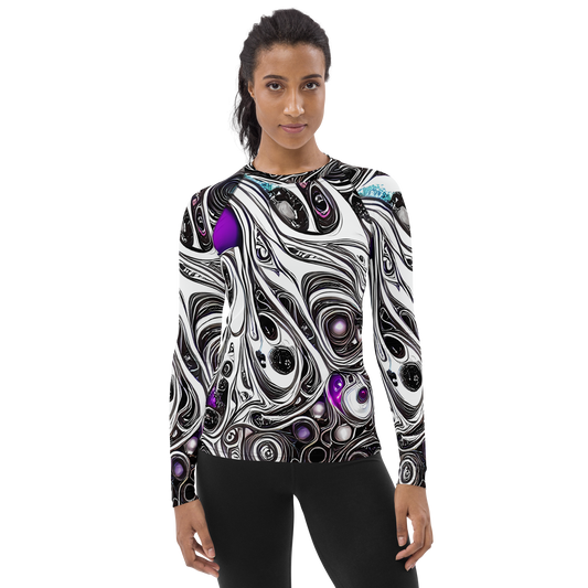 Women's Rash Guard - Neo-Noir Waves