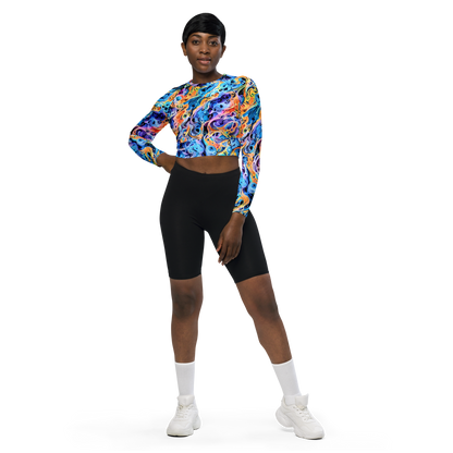 Long Sleeve Crop Top - Rococo Vortex