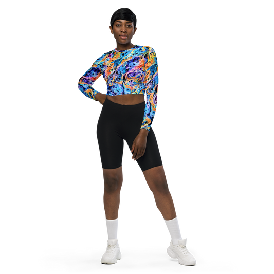 Long Sleeve Crop Top - Rococo Vortex