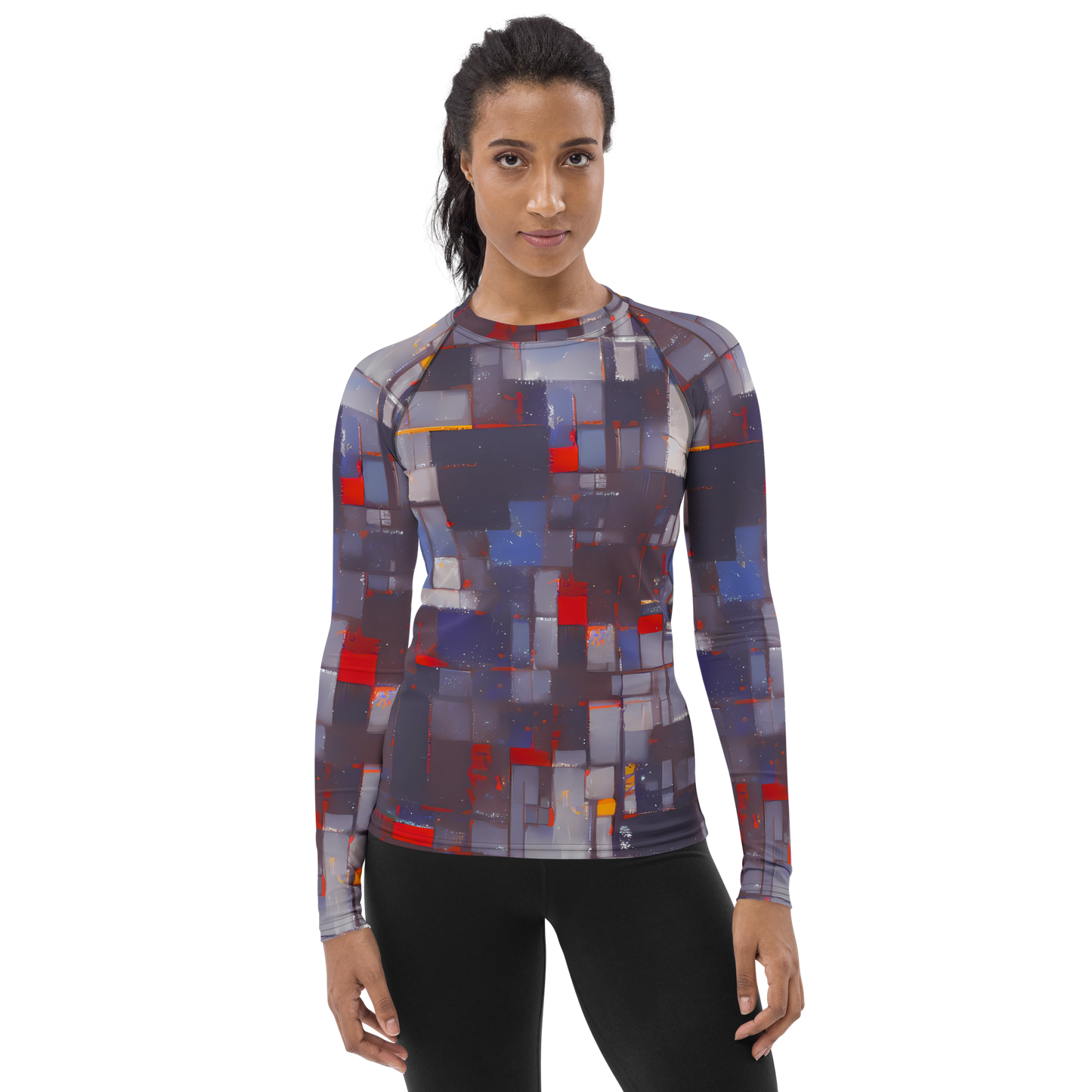 Women's Rash Guard - Cubist Rhythm