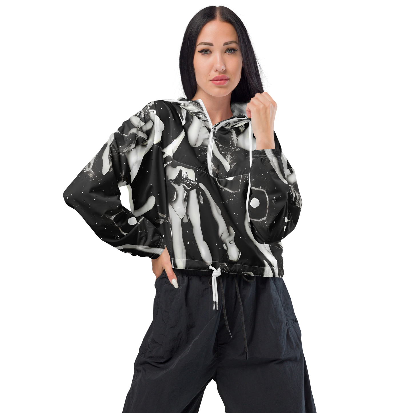 Women's Cropped Windbreaker - Galactic Vogue