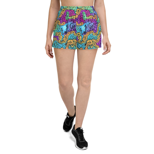 Women’s Athletic Shorts - Intergalactic Graffiti