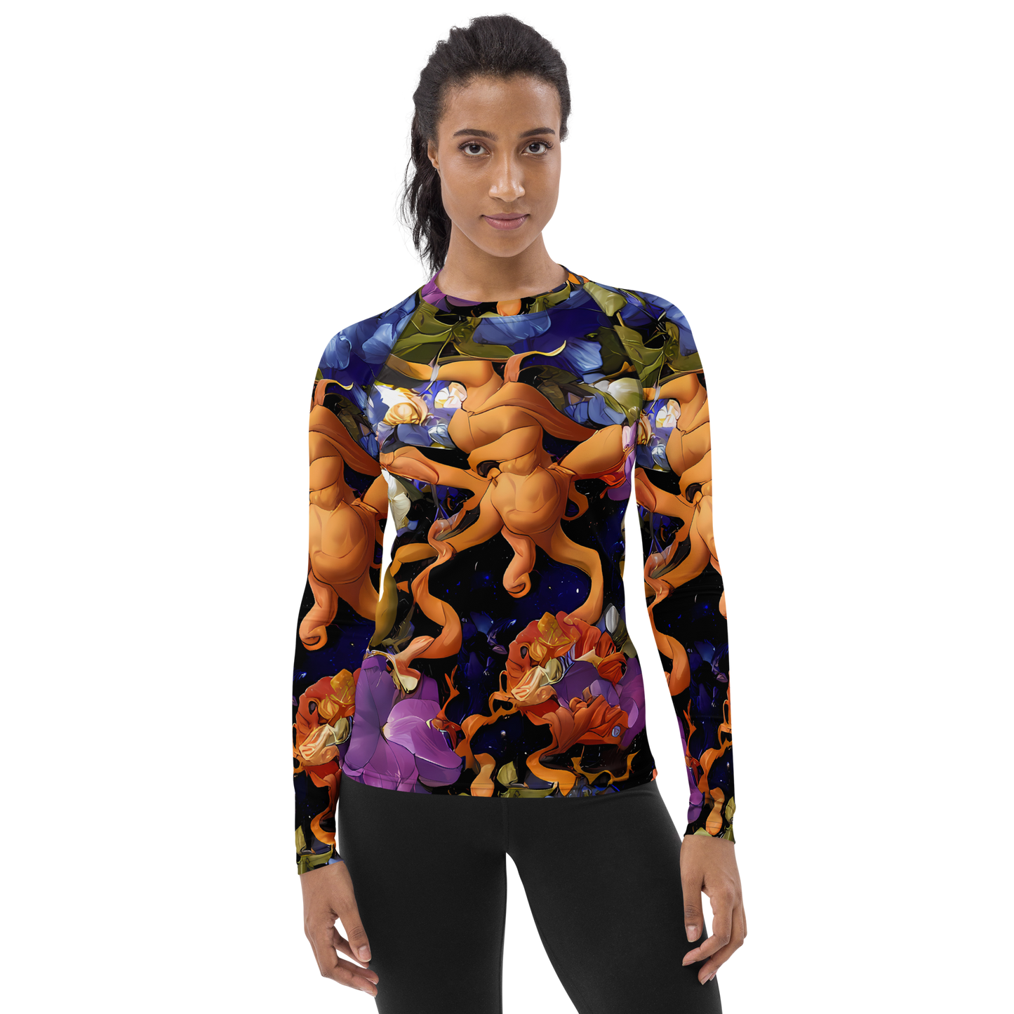 Women's Rash Guard - Blooming Cosmos