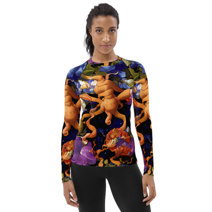 Women's Rash Guard - Blooming Cosmos