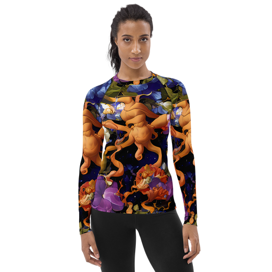 Women's Rash Guard - Blooming Cosmos