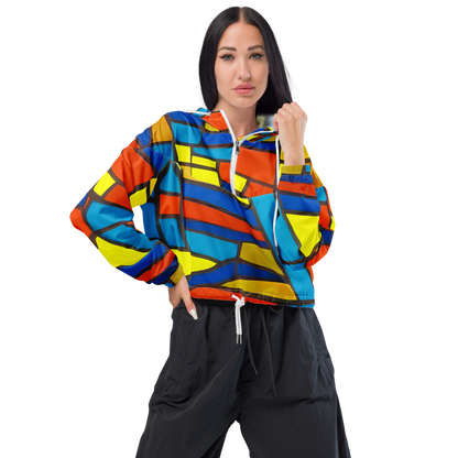 Women's Cropped Windbreaker - Mondrian Mesh