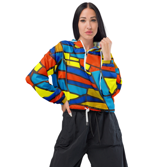 Women's Cropped Windbreaker - Mondrian Mesh