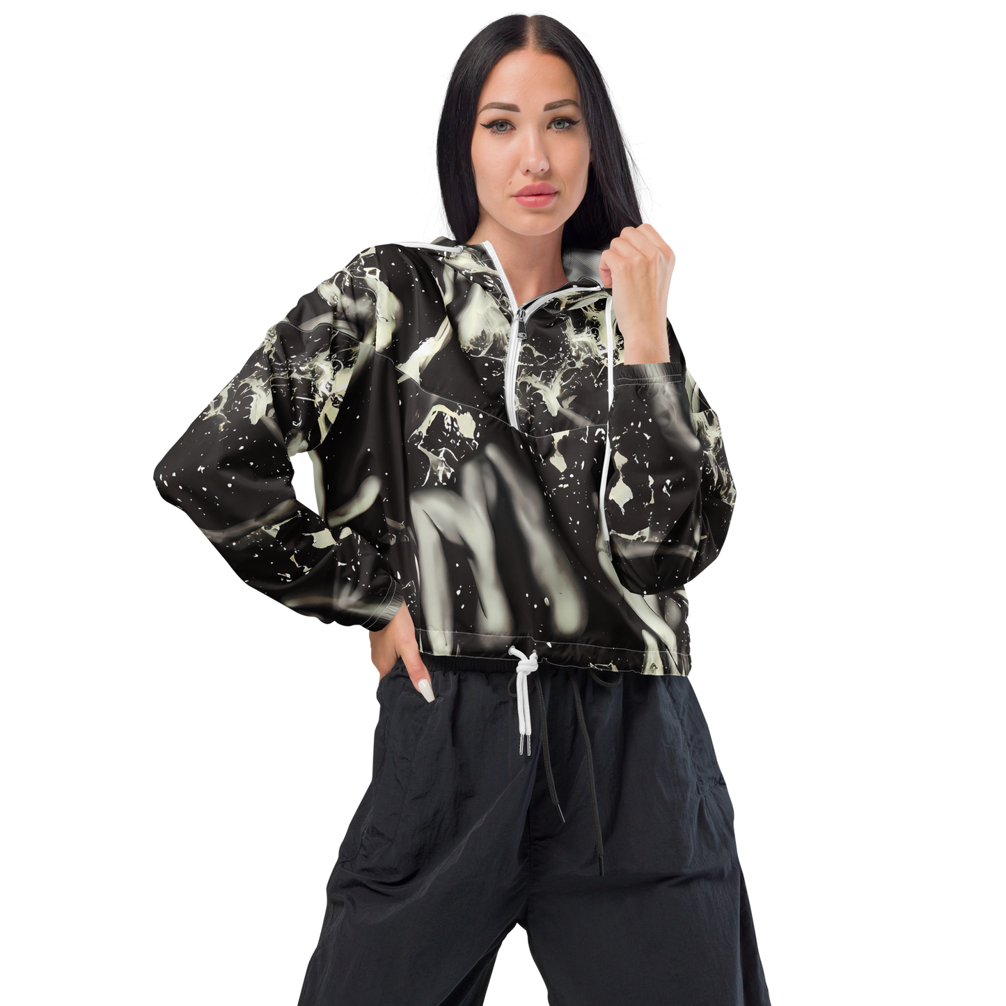 Women's Cropped Windbreaker - Newton's Silhouette