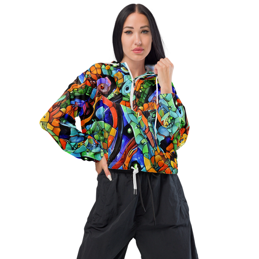 Women's Cropped Windbreaker - Cascade Muralista