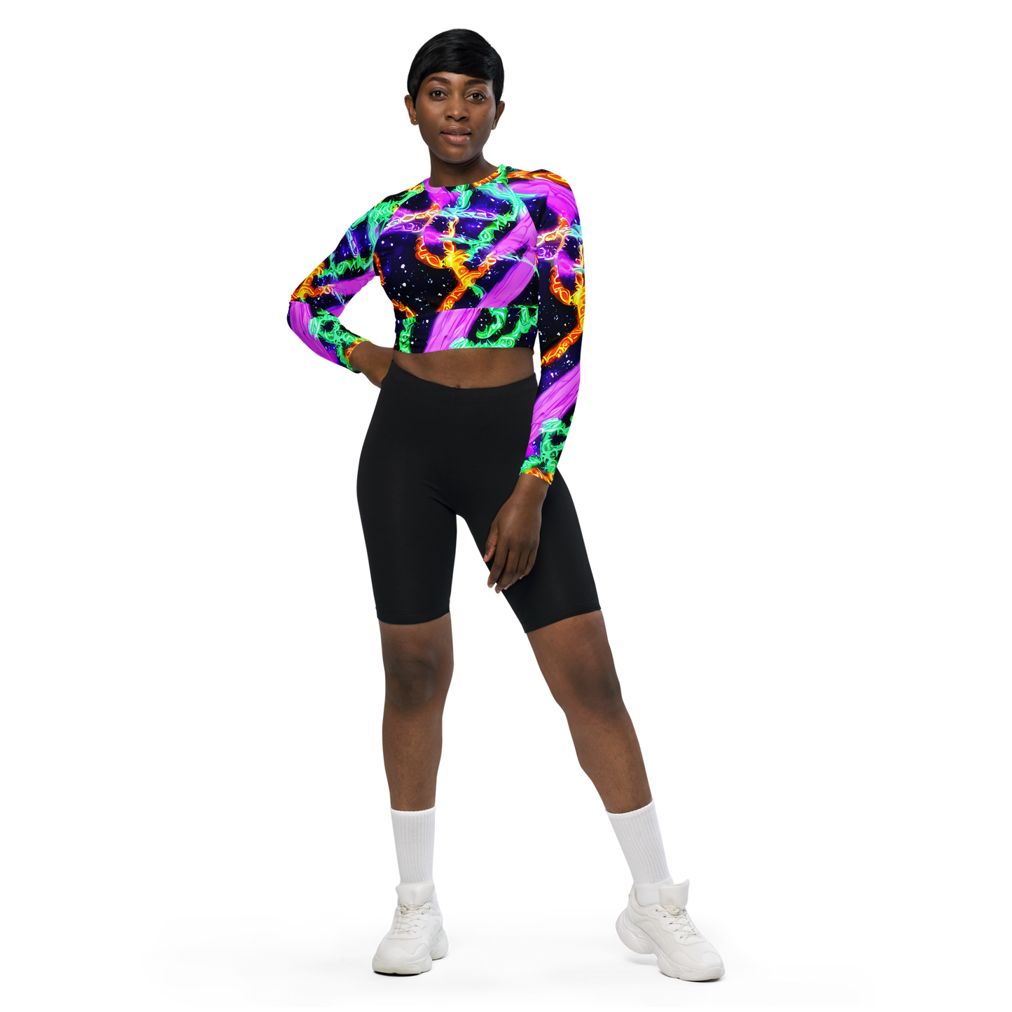 Long Sleeve Crop Top - Enckell's Nebula