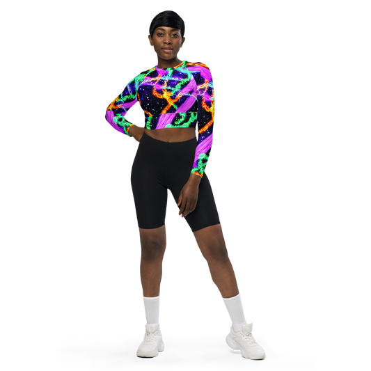 Long Sleeve Crop Top - Enckell's Nebula