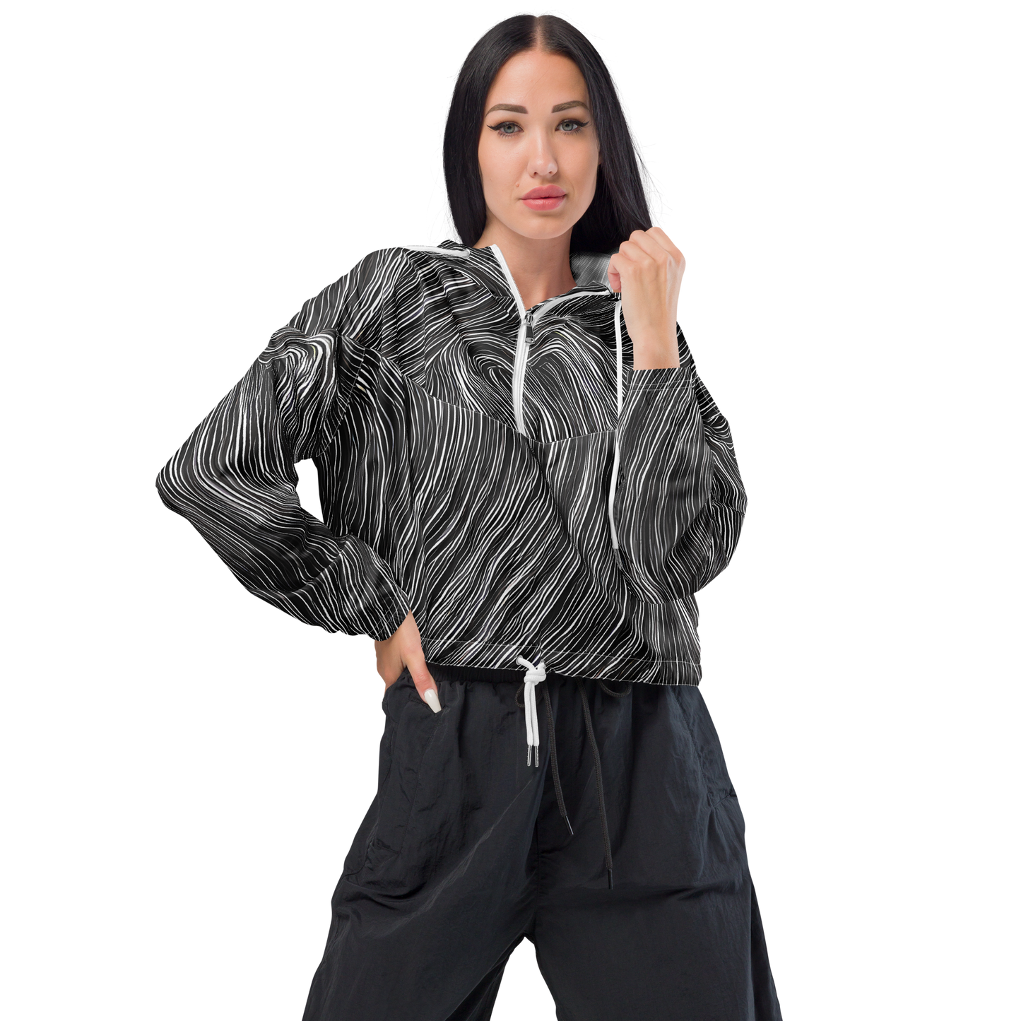 Women's Cropped Windbreaker - Wirth Waves