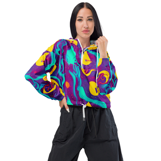 Women's Cropped Windbreaker - Cosmic Current