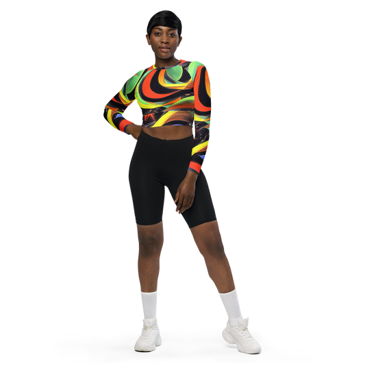 Long Sleeve Crop Top - Tenggren Whirl