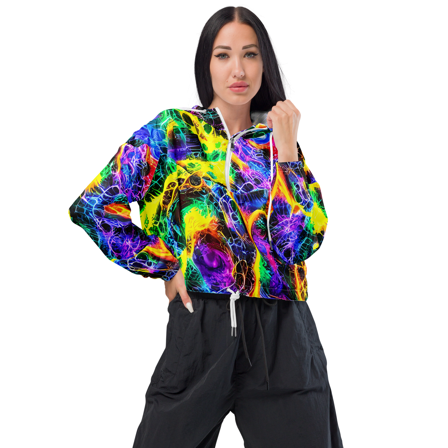 Women's Cropped Windbreaker - Vivid Veil