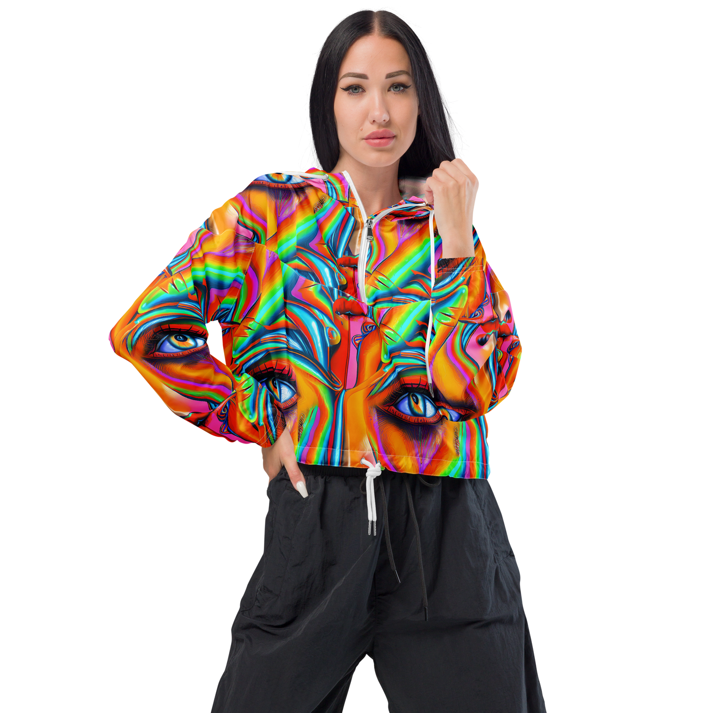 Women's Cropped Windbreaker - Kaleidovisions