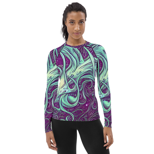 Women's Rash Guard - Temple Swirls