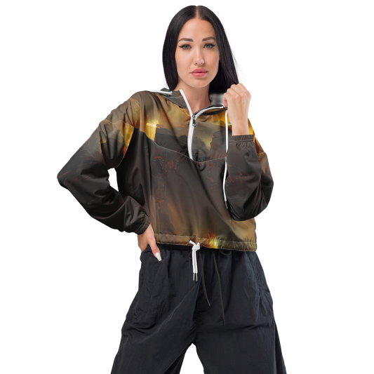 Women's Cropped Windbreaker - Solar Torrent