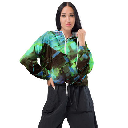 Women's Cropped Windbreaker - Cyber Shard