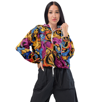 Women's Cropped Windbreaker - Bosschaert Whorls