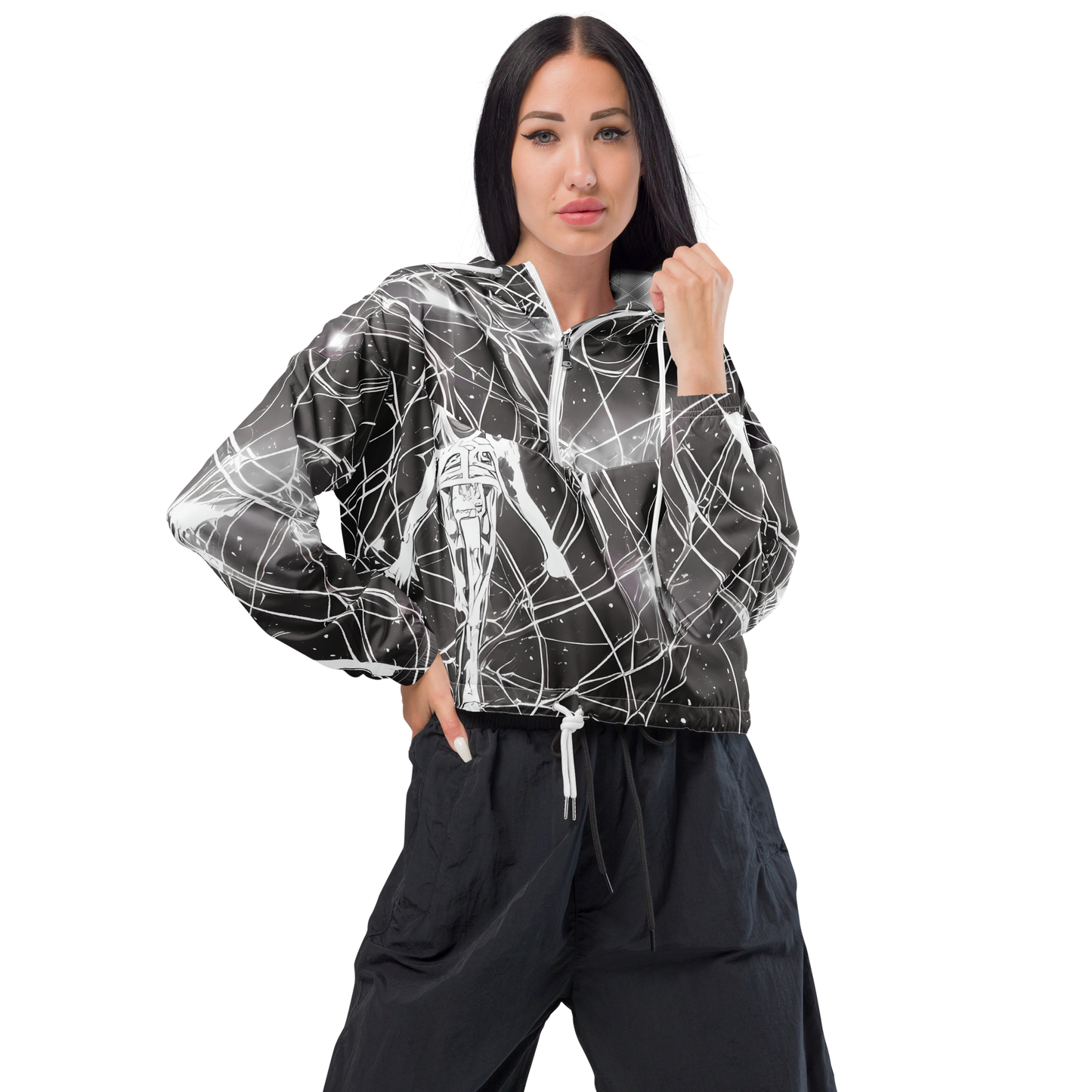 Women's Cropped Windbreaker - Void Weavers