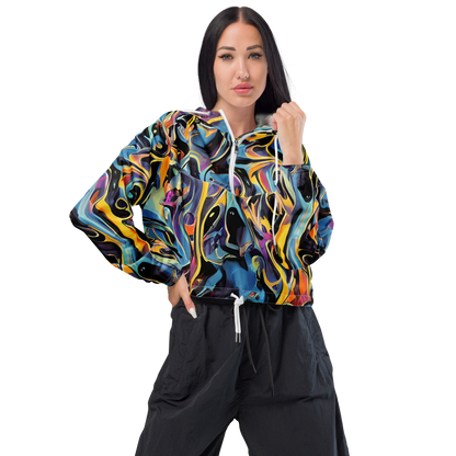 Women's Cropped Windbreaker - Newtonian Rhapsody