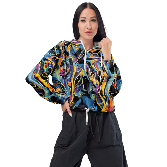 Women's Cropped Windbreaker - Newtonian Rhapsody