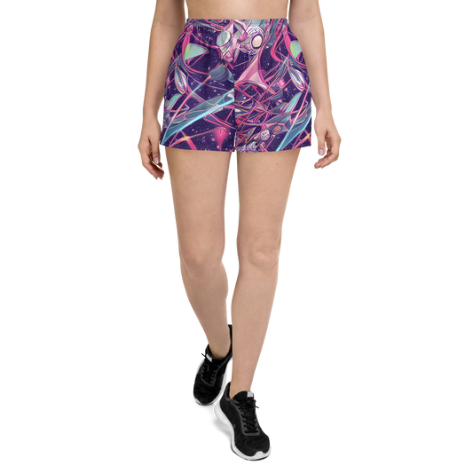 Women’s Athletic Shorts - Neo-Tokyo Twirl