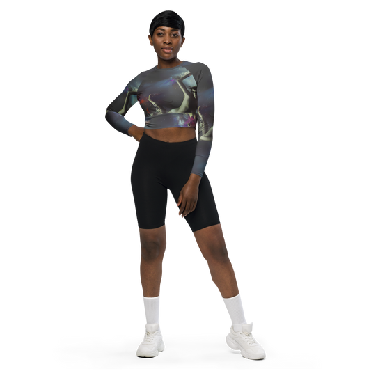 Long Sleeve Crop Top - Cosmic Dancer