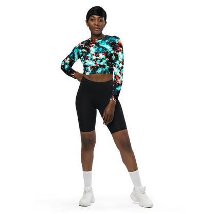 Long Sleeve Crop Top - Whirlpool Dream