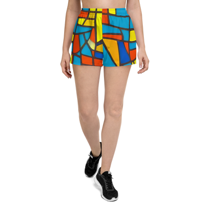 Women’s Athletic Shorts - Mondrian Mesh