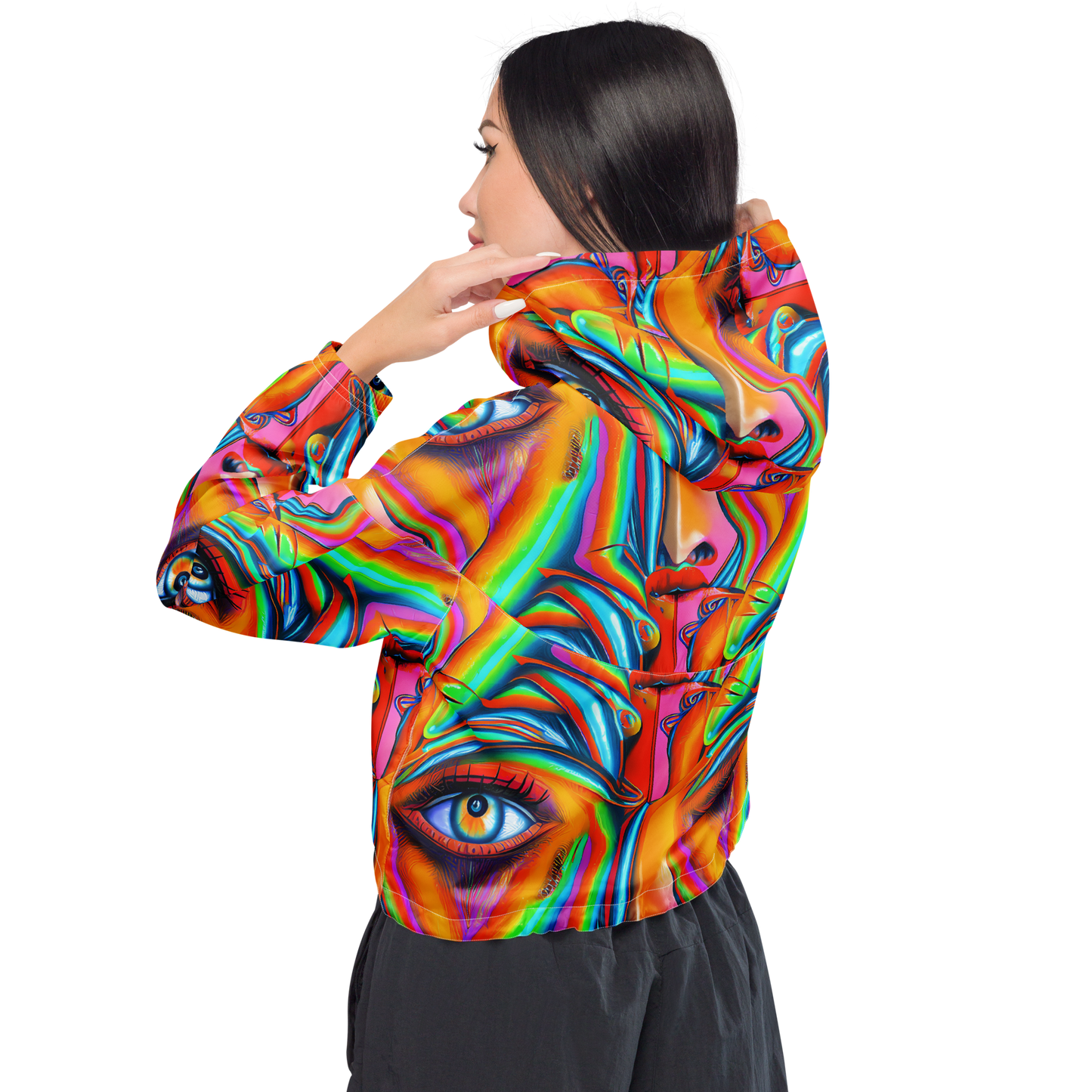 Women's Cropped Windbreaker - Kaleidovisions