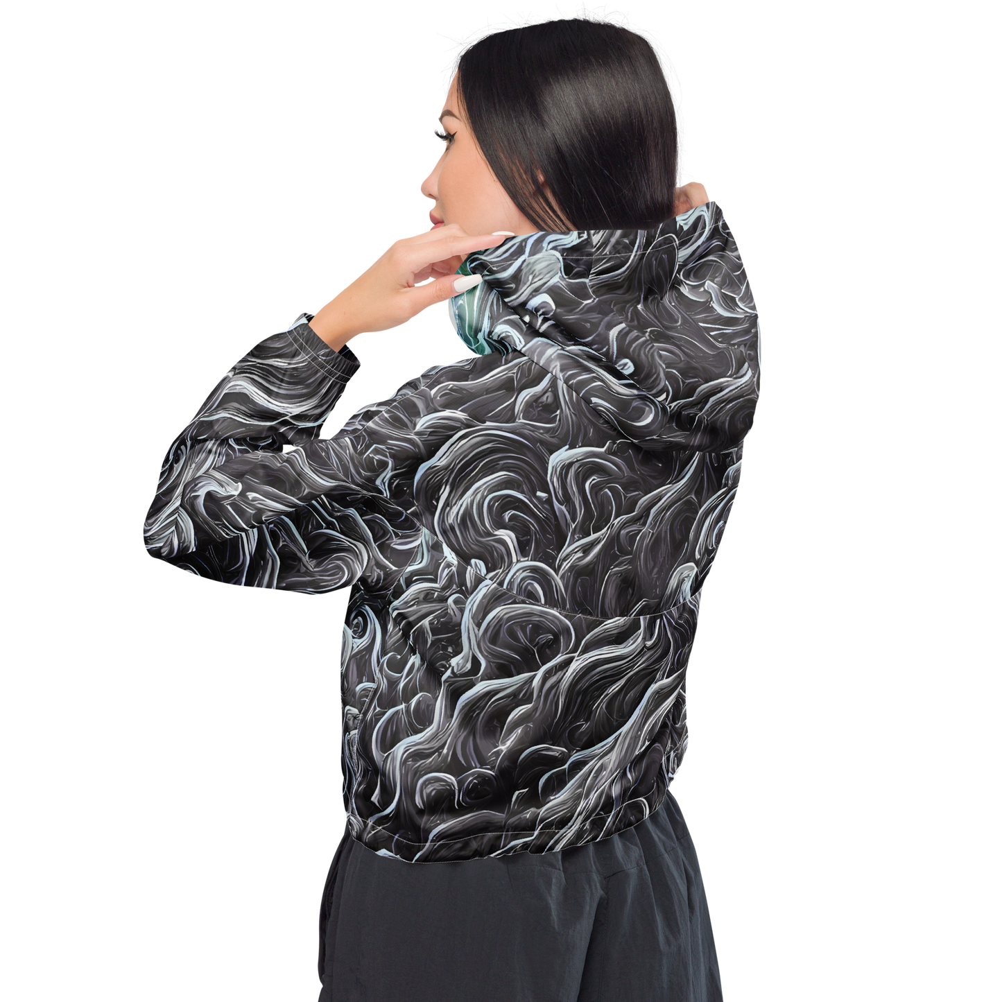 Women's Cropped Windbreaker - Savrasov Swirls