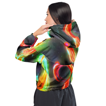 Women's Cropped Windbreaker - Sherwood Swirl