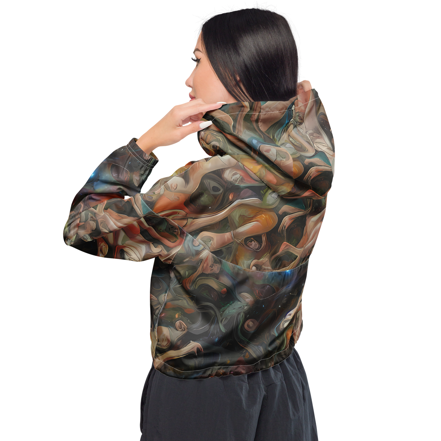 Women's Cropped Windbreaker - Copper Swirl